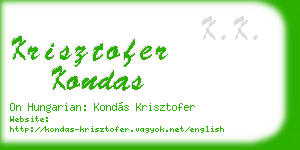krisztofer kondas business card